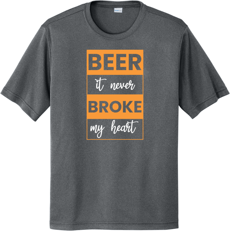 Beer Never Broke My Heart Tee - Iron Grey Heather