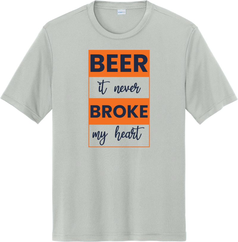 Beer Never Broke My Heart Tee - Silver